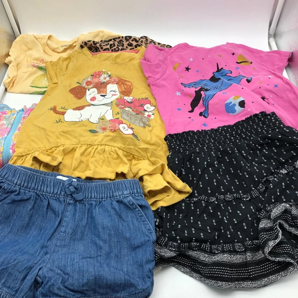 Girls 6X/6-7 Spring Summer Clothing BUNDLE Lot Short Sleeve Tops Bottoms